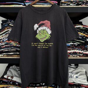 Y2K Grinch Hungry Humbug Washed Black Tee